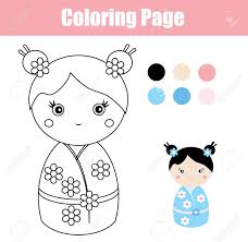 Os melhores e mais novos jogos de pintar, infantil, desenhos animados, disney, desenho jogos de pintar princesas. Dibujo Para Colorear Con La Muneca Japonesa Linda Kokeshi Juegos Educativos Para Ninos Actividades De Dibujo Hoja De Trabajo Imprimible Ilustraciones Vectoriales Clip Art Vectorizado Libre De Derechos Image 70946587