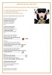 Verse 1 seems like everybody's got a price, i wonder how they sleep at night. Price Tag Jessie J Esl Worksheet By Biancadell