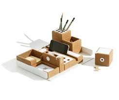 Create an inspired home office—and stay beautifully organized—with our range of modern desk accessories, which includes elegant designs from blu dot, menu, ferm living, and. Desk Accessories Made Of Cork And Aluminum Design Milk