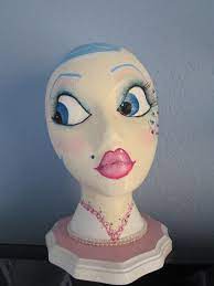 Painted Mannequin Heads Hand Painted Mannequin Head For Wig Hat Display Or Decoration 45 00 Painted Mannequin Painted Mannequin Heads Mannequin Heads