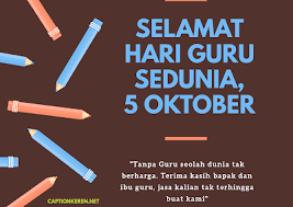 Lirik lagu terima kasih untuk guruterima kasihku ku ucapkanpada guruku yang tulusilmu yang berguna slalu di limpahkanuntuk bekalku nantisetiap hariku di. Kumpulan Kata Kata Ucapan Selamat Hari Guru Sedunia 2020