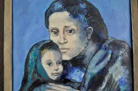 Gallerymichel Vintage Enamel After Picasso, Maternity, Mother and Child
