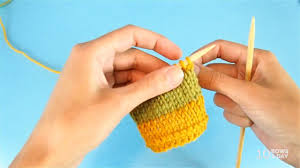 You can just eyeball this; How To Weave In Ends As You Knit Any Knitting Style Youtube