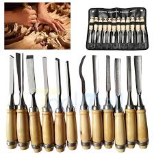 12 Piece Wood Carving Hand Chisel Tool Set Professional Woodworking Gouges Steel Unbrandedgeneric Wood Carving Chisels Woodworking Wood Carving Tools