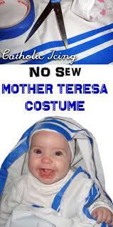 How To Make A Mother Teresa Costume Easy No Sew Mother Teresa Costume Mother Teresa Diy Girls Costumes