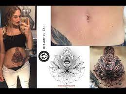 Tattoos cover stretch marks art camouflage op. Inklectic Tattoo Post Pregnancy Stretch Mark Coverup Youtube