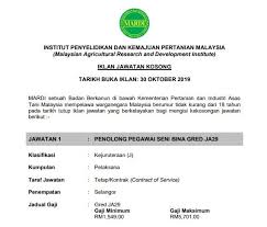 Iklan jawatan kosong di jabatan kemajuan islam malaysia (jakim) | tarikh tutup 30 september 2019. Jobsmalaysiapahang On Twitter Jawatan Kosong Di Mardi 1 4