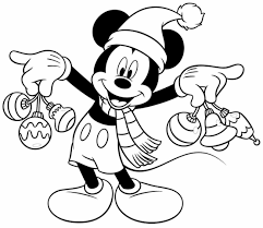 Mickey Holding Ornaments Disney Coloring Pages Christmas Coloring Pages Cute Coloring Pages