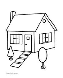 Happy family with house and car. House Coloring Book Pages 001 House Colouring Pages Coloring Books House Drawing For Kids