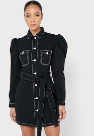 4.1 out of 5 stars 166. Buy Missguided Black Puff Sleeve Denim Shirt Dress For Women In Mena Worldwide Wxg1806555