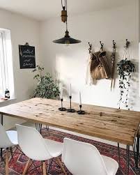 Vintage Minimalist Industrial Dining Table With Hairpin Leg Rustic Hairpin Leg Dining Tab In 2020 Hairpin Dining Table Hairpin Leg Dining Table Reclaimed Dining Table
