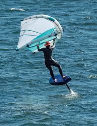 Comparison diagram showing wind direction differences between tack wing foil and gybe wing foil