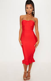 Regular price $49.99 sale price $30.99 save $19.00. Frill Hem Bandage Midi Dress Off 72 Gidagkp Org