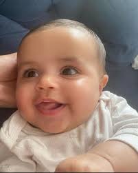 With smiling face of a father