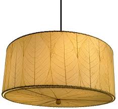 Natural Cocoa Leaf Hanging Drum Pendant Lamp