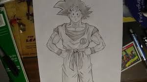 Dragon ball z goku poster anime new manga wal, print poster inspired wall decor. My Pencil Ink Drawing Son Goku Dragon Ball Z Youtube