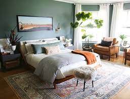 These Green Boho Rooms Have Envy Written All Over Them Hunker Green Bedroom Walls Home Decor Bedroom Bedroom Green