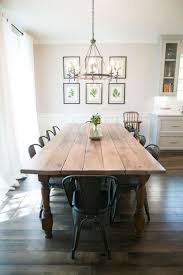 This farmhouse table still packs all of the charms of the bigger tables but would fit in smaller areas. 8 Rustic Farmhouse Dining Rooms Perfect For Big Families Modern Farmhouse Dining Modern Farmhouse Dining Room Modern Farmhouse Dining Room Decor