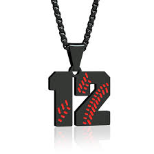 Suweibuke Inspiration Colares de Beisebol Número 0-99 Colar de Aço  Inoxidável Corrente de Beisebol Número Pingente Colar de Equipe de Beisebol  Joias Presente para Meninos e Meninas, Aço inoxidável,