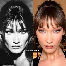 Bella Hadid And Carla Bruni Are Totally Twins Bella Hadid Nose Carla Bruni Bella Hadid
