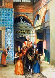 Ottoman Sultan With His Guards By Ressam Kamil Aslanger Islamic Art Turkish Art Islamic Paintings