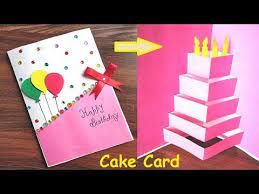 Finally, decorate the front of the cardstock. Diy Cake Pop Up Card For Birthday Easy 3d Card For Birthday Cake Pop Up Youtube
