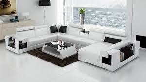 Black And White Sofa Living Room Furniture U Shaped Leather Sofa White Sofa Living Room Living Room Sofa White Leather Sofas
