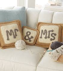 Mr And Mrs Pillows Joann Jo Ann Crochet Pillow Cases Crochet Pillow Pattern Crochet Wedding Gift