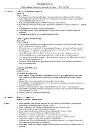 Acquisition Manager Resume Samples Velvet Jobs