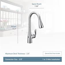 This faucet contains a pullout spray head. Moen Arbor Pulldown Kitchen Faucet Matte Black 7594ewbl Rona