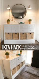 Organizing My Entry Easy And On A Budget Organize Organizing Entryway Entry Entrywaydecor Consoletab Ikea Kallax Shelf Easy Home Decor Furniture Hacks