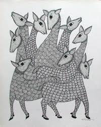 Tol Rs 11 By Rajendra Shyam Size 35 5x28cms Rs 6000 Gond Painting Indian Folk Art Tribal Art