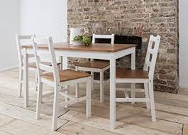 Dining Table 4 Chairs Annika In White And Natural Pine Https Www Amazon Co U Small Kitchen Tables Contemporary Kitchen Tables Kitchen Table Small Space