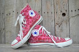 Black And White Chucks With Red Heart Vintage Corverse All Star Valentine Hearts Pink Red Chuck Taylor S 9 Womens 7 Mens O Red Chucks Classic Chuck Taylors Converse Chuck Taylor High Top Sneaker