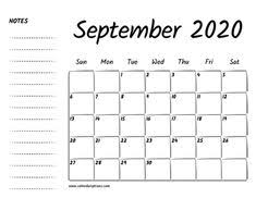 September 2020 Printable Calendar Calendar Options