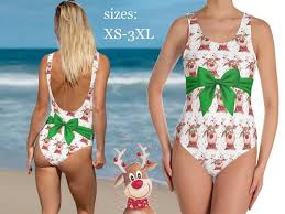 Discover clothes that bring out your best & feel as good as you look at roaman's today!. Christmas Gift Box Women S Swimsuit Rudolph Reindeer Beach Etsy Beach Costume Women Swimsuits Bathing Wear