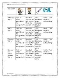 Soccer Behavior Chart Worksheets Teaching Resources Tpt