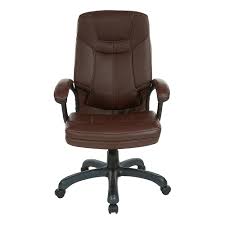 1 chair:31.37w x 35.37d x 46.75h distance between two arms:24.80 floor to arm height:24.80 floor to seat height:19.20 material: Office Star Products Executive Faux Leather High Back Chair With Contrast Stitching Chocolate Fl6080 U24 Best Buy