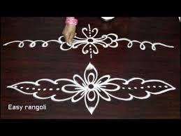 Free Hand Rangoli Designs Without Dots Simple Kolam Border Designs Muggulu Side Borders Youtube Rangoli Designs Rangoli Facile Design Youtube