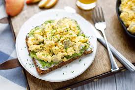breakfast avocado toast with egg and
