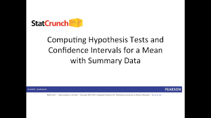 Keep your machine working the way it is supposed to, for longer. Hypothesis Tests And Confidence Intervals For A Mean With Summary Data