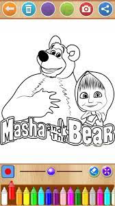 Masha and the bear coloring pages catch butterfly. Masha And The Bear Coloring For Android Apk Download