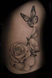 Pin By Tammy Eades On Tattoos Realistic Butterfly Tattoo Rose And Butterfly Tattoo White Flower Tattoos