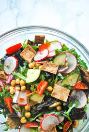 Fattoush Salad With Chickpeas Recipe Yummy Salad Recipes Fattoush Salad Vegetarian Recipes Healthy