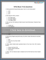 Printable 1970s Trivia Lovetoknow Music Trivia Fun Trivia Questions This Or That Questions
