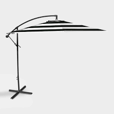 Black And White Striped Cantilever Umbrella Black Stripe Cantilever Outdoor Umbrella Outdoor Umbrella Patio Umbrella Rectangular Patio Umbrella