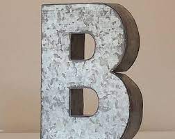 Large Metal Letter Zinc Steel Initial Home Room Decor Diy Signs Letter Glitter Vintage Style Gray Silver Monogram Alphabet Rustic We Large Metal Letters Metal Wall Letters Metal Letters