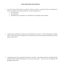 Again im unsure here for parental genotypes and the gametes. More Monohybrid Cross Problems 2 8