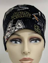 Black Star Wars Scrub Cap Ponytail, Hybrid, Surgeon Cap/mens