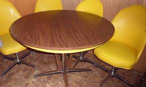 Vintage Chromcraft Dinette Set With 4 Yellow Swivel Chairs Swivel Chair Dinette Sets Mid Century Modern Table